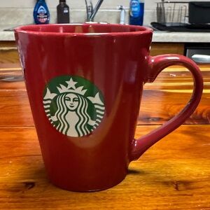 Starbucks Red Ceramic Mug with Green Logo
